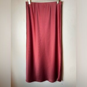 If Only Studio Saxs 5th Avenue Silky Style Pink MIDI Skirt Size S